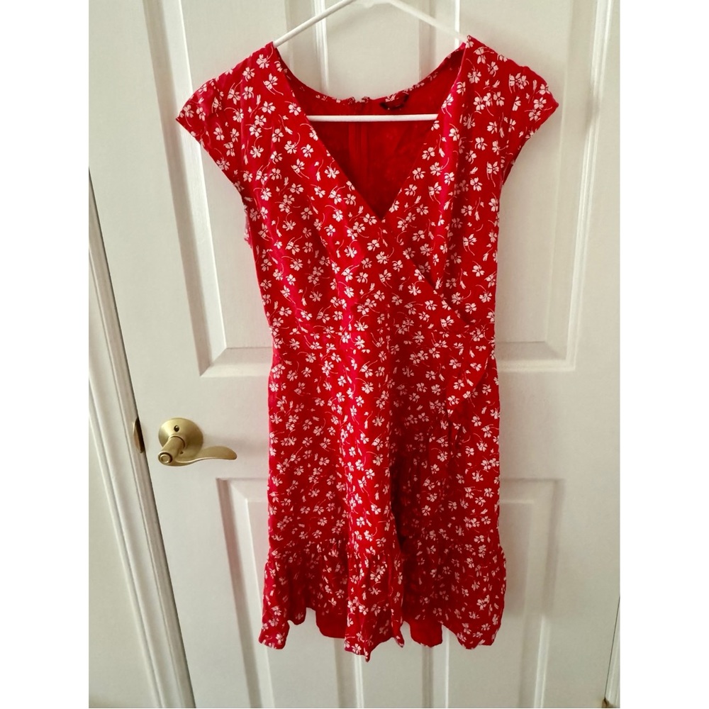 J Crew 00 floral faux wrap dress